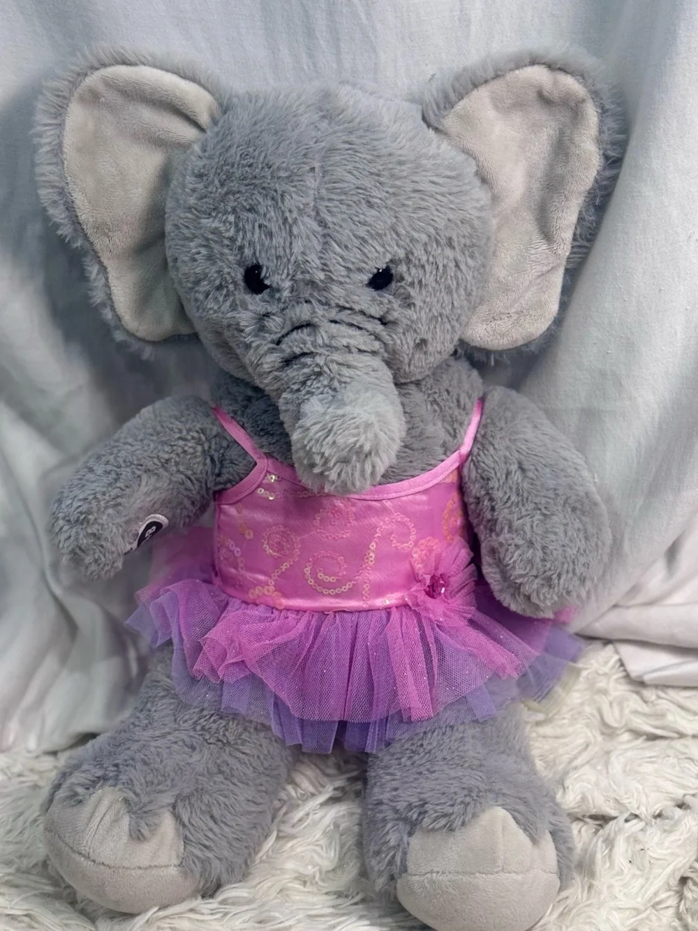 Build A Bear Plush Elephant Stuffed Animal Gray 16